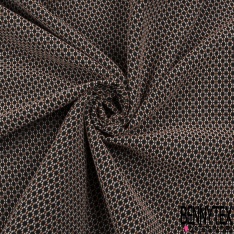 Jacquard polycoton chiné noir noisette