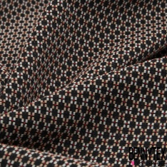 Jacquard polycoton chiné noir noisette