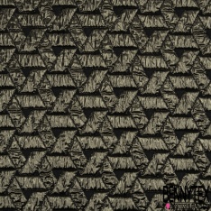 Brocart matelassé de luxe motif grande fleur baroque lurex canon de fusil fond gris argenté