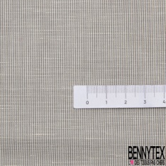 Coupon 3m coton tissé teint fin motif tartan bleu charron chocolat fond beige pastel