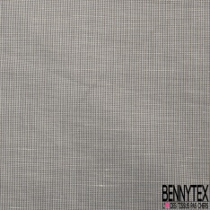 Coupon 3m coton tissé teint fin motif tartan bleu charron chocolat fond beige pastel