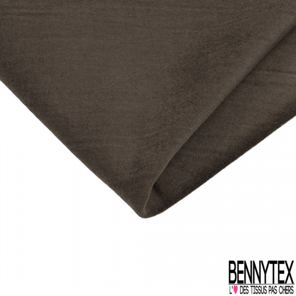Coupon 3m Velours lisse ras coton d'ameublement uni sable du désert