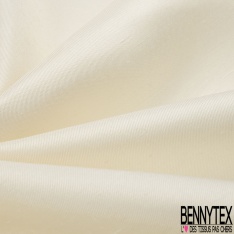 Twill de soie uni blanc discret