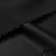 Satin lourd polyester viscose de luxe uni noir bleuté