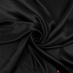 Satin lourd polyester viscose de luxe uni noir bleuté