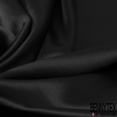 Satin lourd polyester viscose de luxe uni noir bleuté
