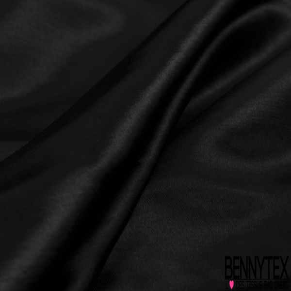 Satin viscose uni noir profond