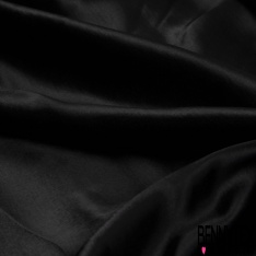 Satin viscose uni noir profond