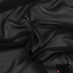 Mousseline de soie georgette uni noir