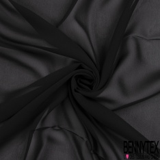 Mousseline de soie georgette uni noir