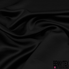 Satin de soie sauvage organza manéable uni noir profond