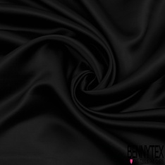 Satin de soie sauvage organza manéable uni noir profond