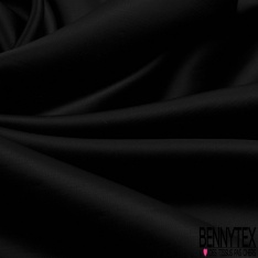 Satin de soie sauvage organza manéable uni noir profond