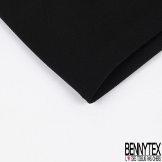 Crêpe élasthanne satiné uni noir petite laize