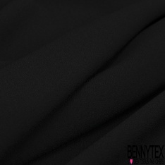 Crêpe élasthanne satiné uni noir petite laize