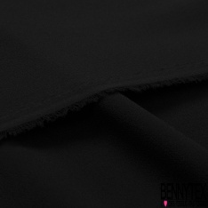 Crêpe élasthanne satiné uni noir petite laize