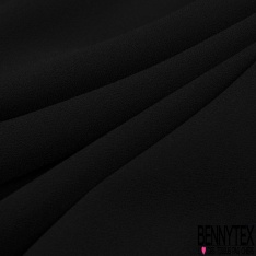 Crêpe élasthanne satiné uni noir petite laize