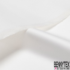 Satin de soie polyamide élasthanne de luxe uni blanc cassé