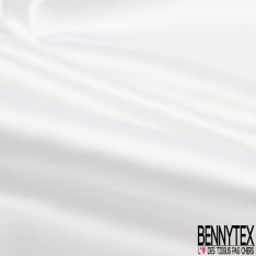 Satin de soie polyamide élasthanne de luxe uni blanc cassé