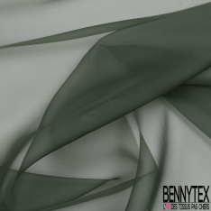 Organza de soie uni vert bouteille