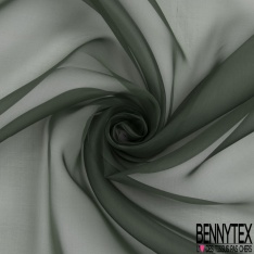 Organza de soie uni vert bouteille