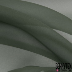 Organza de soie uni vert bouteille