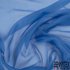 Mousseline de soie uni bleu roi