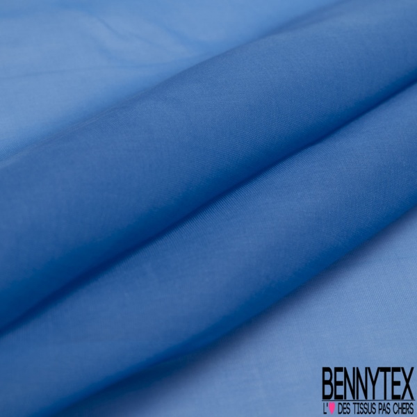 Mousseline de soie uni bleu roi