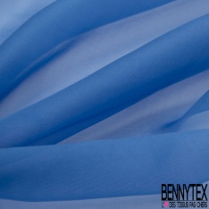 Mousseline de soie uni bleu roi