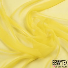Mousseline de soie crêpon uni citron