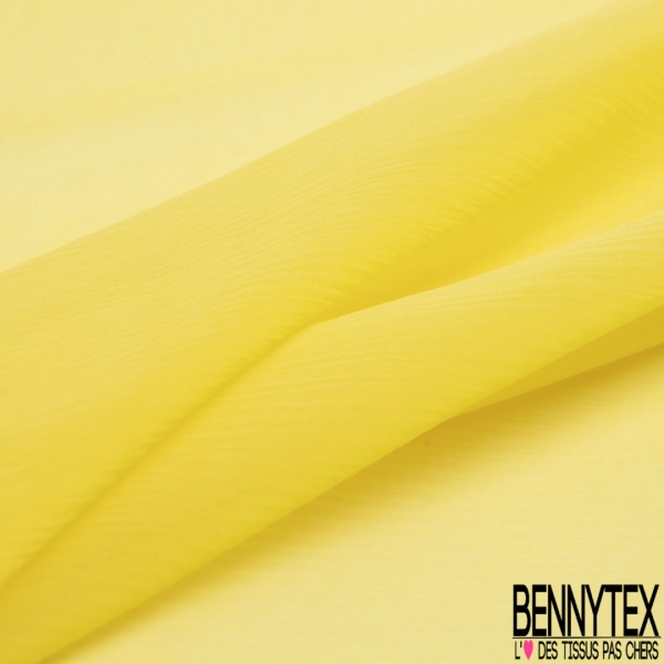 Mousseline de soie crêpon uni citron