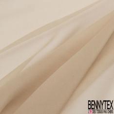 Mousseline de soie georgette satiné uni blanc discret