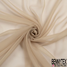 Mousseline de soie georgette satiné uni blanc discret