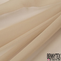 Mousseline de soie georgette satiné uni blanc discret