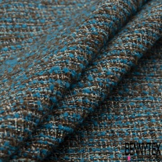 Tweed natté haute couture noir olive noir orange brûlé kaki blanc lurex or