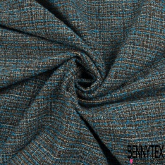 Tweed natté haute couture noir olive noir orange brûlé kaki blanc lurex or