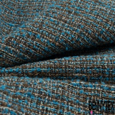 Tweed natté haute couture noir olive noir orange brûlé kaki blanc lurex or