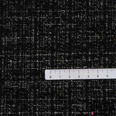 Tweed natté haute couture noir olive noir largon blanc lurex or