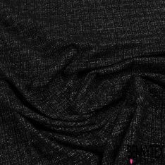 Tweed natté haute couture noir olive noir largon blanc lurex or