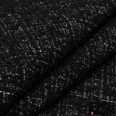 Tweed natté haute couture noir olive noir largon blanc lurex or