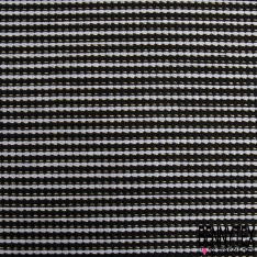 Jacquard coton rayure horizontale anthracite noir lurex or