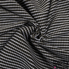 Jacquard coton rayure horizontale anthracite noir lurex or