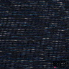 Jacquard coton rayure horizontale blanc optique noir point cellier lurex or