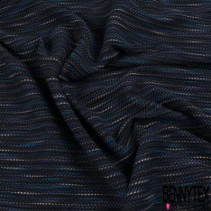 Jacquard coton rayure horizontale blanc optique noir point cellier lurex or