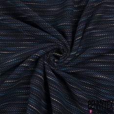 Jacquard coton rayure horizontale blanc optique noir point cellier lurex or