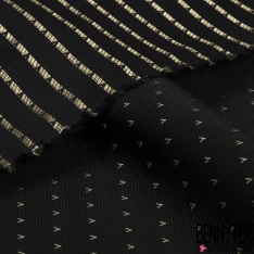 Jacquard coton rayure horizontale nattée camaïeu de bleu blanc discret noir