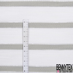 Jacquard rayure horizontale blanc disctret jaune fluo