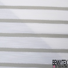 Jacquard rayure horizontale blanc disctret jaune fluo