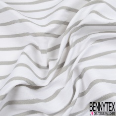 Jacquard rayure horizontale blanc disctret jaune fluo