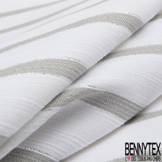 Jacquard rayure horizontale blanc disctret jaune fluo